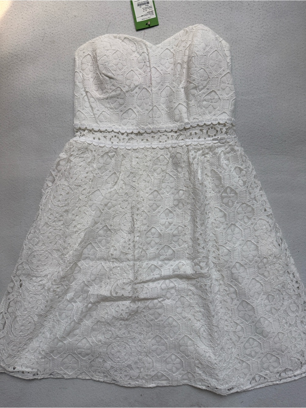 Lilly Pulitzer Brett Dress Resort White Floral hexagon Lace XS - Picture 2 of 5